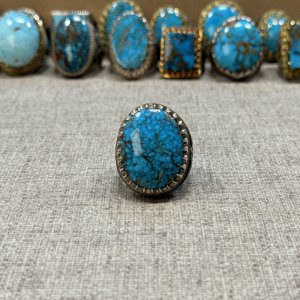 انگشتر فیروزه مردانه طرح فروهر (کد1)