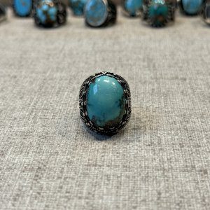 انگشتر مردانه نقره ترک با فیروزه اصل نیشابوری(کد52)