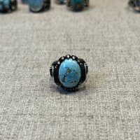 انگشتر مردانه نقره ترک با فیروزه اصل نیشابوری(کد48)