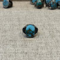 انگشتر مردانه نقره ترک با فیروزه اصل نیشابوری(کد46)