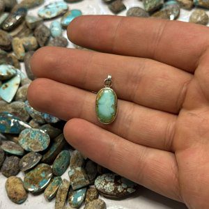 گردنبند اسپرت نقره با فیروزه(کد50)