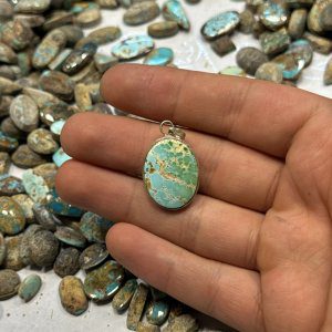 گردنبند اسپرت نقره با فیروزه(کد49)