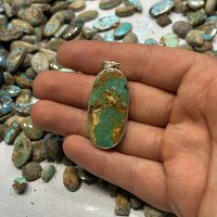 گردنبند اسپرت نقره با فیروزه (کد47)