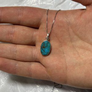 ردنبند اسپرت نقره با فیروزه(کد68)