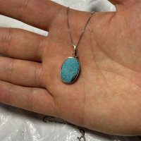 گردنبند اسپرت نقره با فیروزه(کد63)