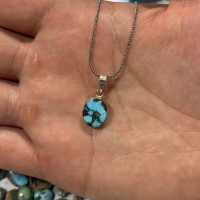 گردنبند اسپرت نقره با فیروزه(کد95)
