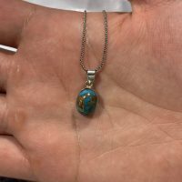 گردنبند اسپرت نقره با فیروزه(کد94)