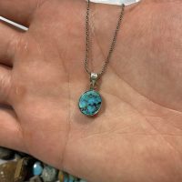 گردنبند اسپرت نقره با فیروزه(کد93)