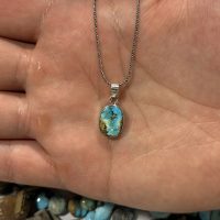 گردنبند اسپرت نقره با فیروزه(کد90)