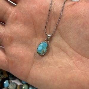 گردنبند اسپرت نقره با فیروزه(کد89)