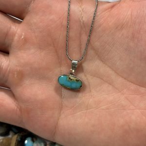 گردنبند اسپرت نقره با فیروزه(کد88)