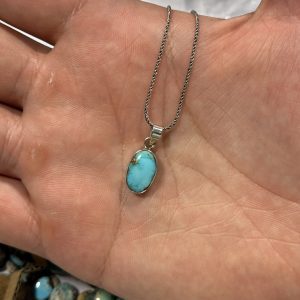 گردنبند اسپرت نقره با فیروزه(کد87)
