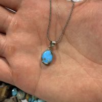 گردنبند اسپرت نقره با فیروزه(کد86)