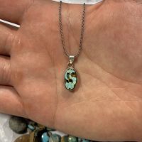 گردنبند اسپرت نقره با فیروزه(کد85)