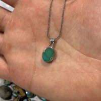 گردنبند اسپرت نقره با فیروزه(کد84)