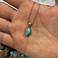 گردنبند اسپرت نقره با فیروزه(کد83)