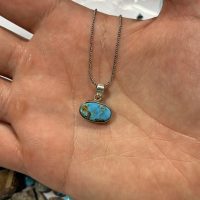 گردنبند اسپرت نقره با فیروزه(کد82)