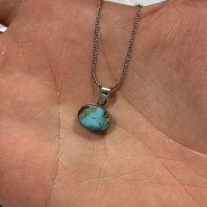 گردنبند اسپرت نقره با فیروزه(کد80)