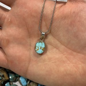 گردنبند اسپرت نقره با فیروزه(کد75)